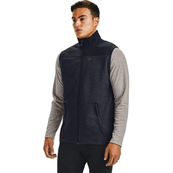 Under Armour Other - Under Armour Specialist Vest Navy Fleece Full Zip Loose Fit Vest Men Sz XL